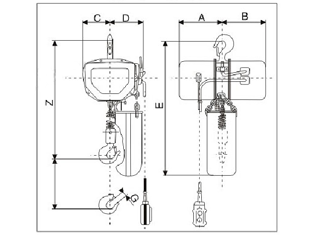 日立款環鏈電動葫蘆設計圖